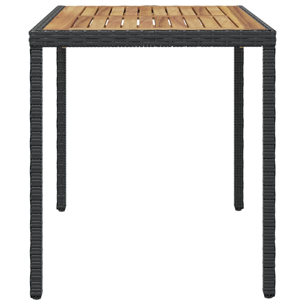 vidaXL Outdoor Dining Table Garden Porch Patio Table with Glass Top PE Rattan-12