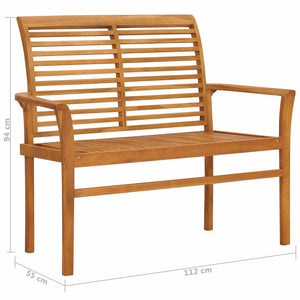 vidaXL Patio Bench 44.1" Solid Teak Wood-5