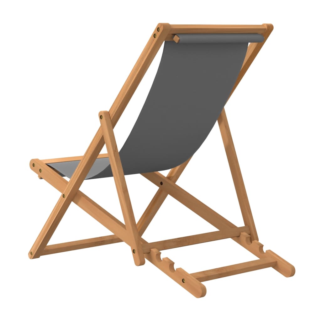 vidaXL Deck Chair Teak 22.1"x41.3"x37.8" Blue-45