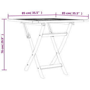 vidaXL Folding Patio Table 33.5"x33.5"x29.9" Solid Teak Wood-6