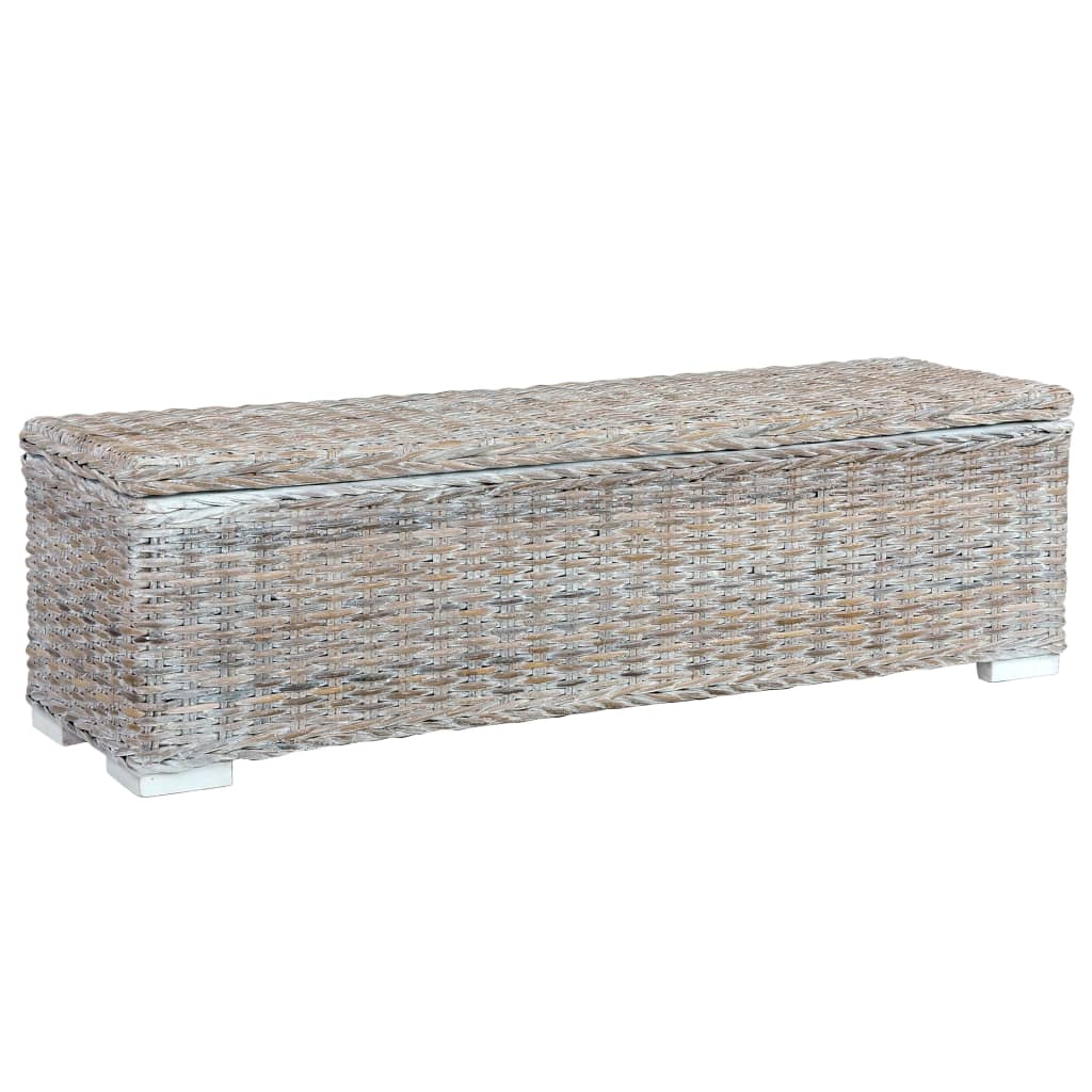 vidaXL Solid Mango Wood Storage Box Kubu Rattan Trunk Bed End Multi Colors-14