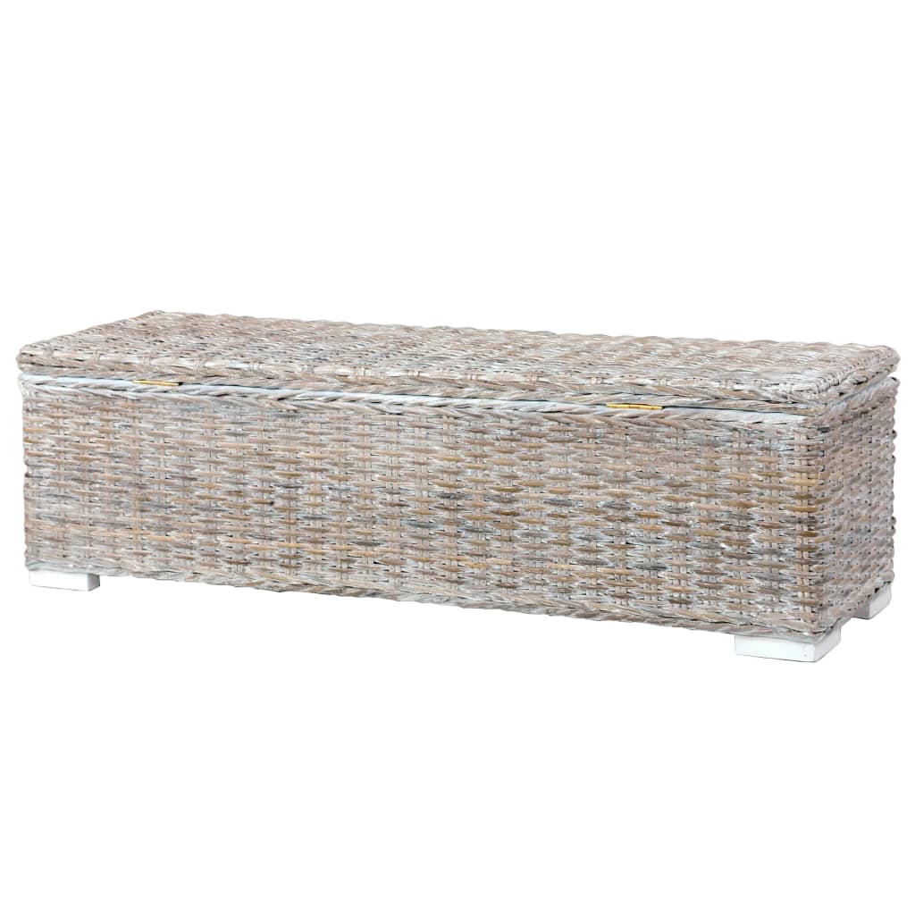 vidaXL Solid Mango Wood Storage Box Kubu Rattan Trunk Bed End Multi Colors-7