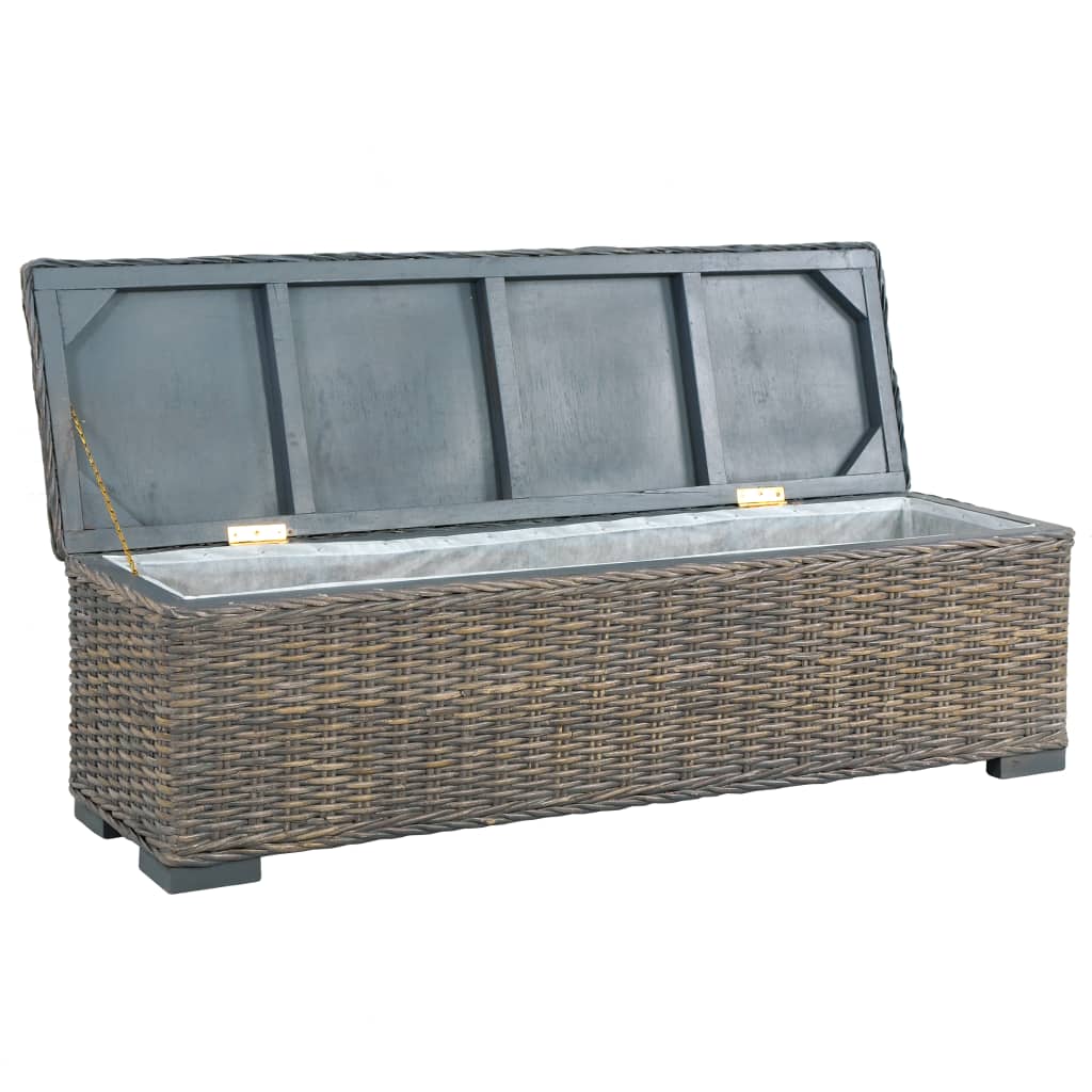 vidaXL Solid Mango Wood Storage Box Kubu Rattan Trunk Bed End Multi Colors-4