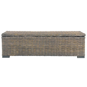 vidaXL Solid Mango Wood Storage Box Kubu Rattan Trunk Bed End Multi Colors-6