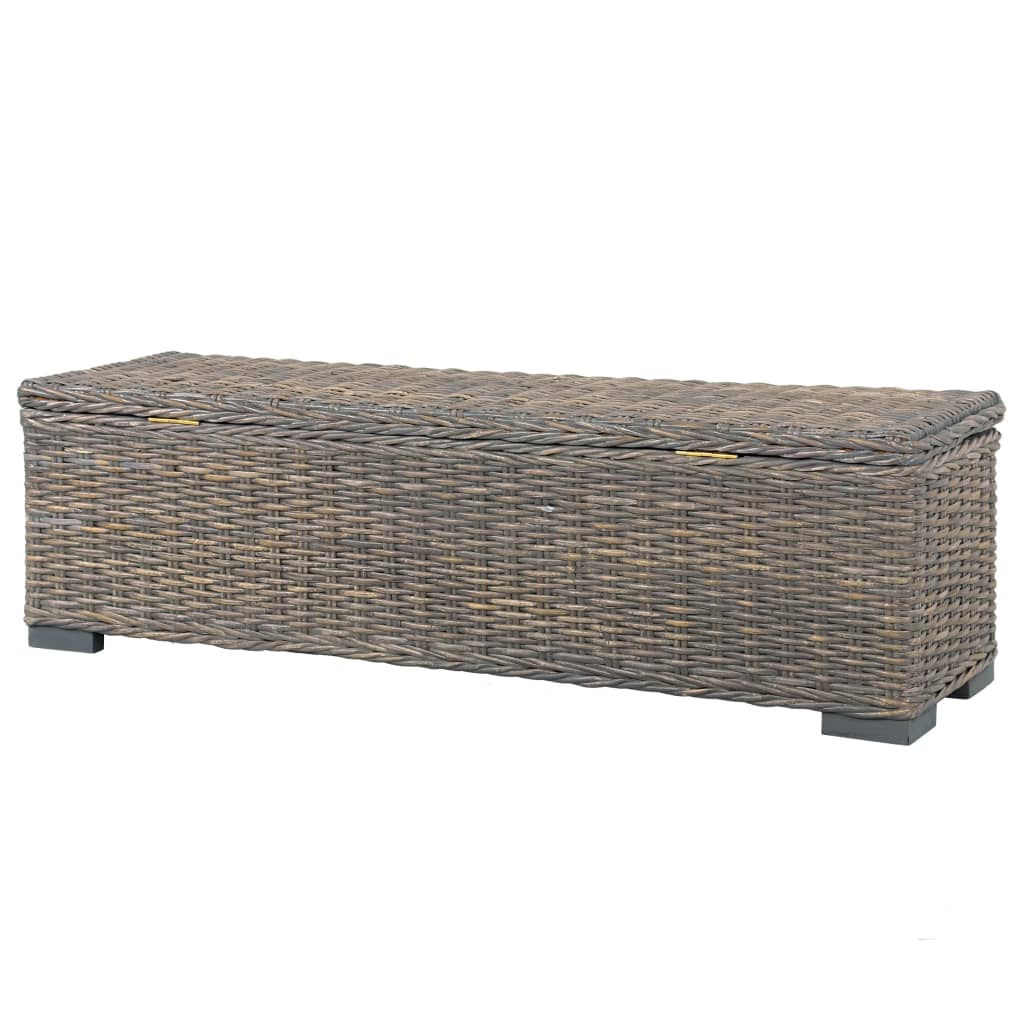 vidaXL Solid Mango Wood Storage Box Kubu Rattan Trunk Bed End Multi Colors-11