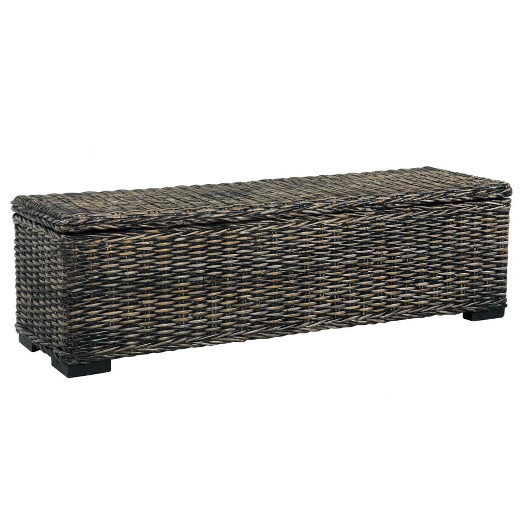 vidaXL Solid Mango Wood Storage Box Kubu Rattan Trunk Bed End Multi Colors-20