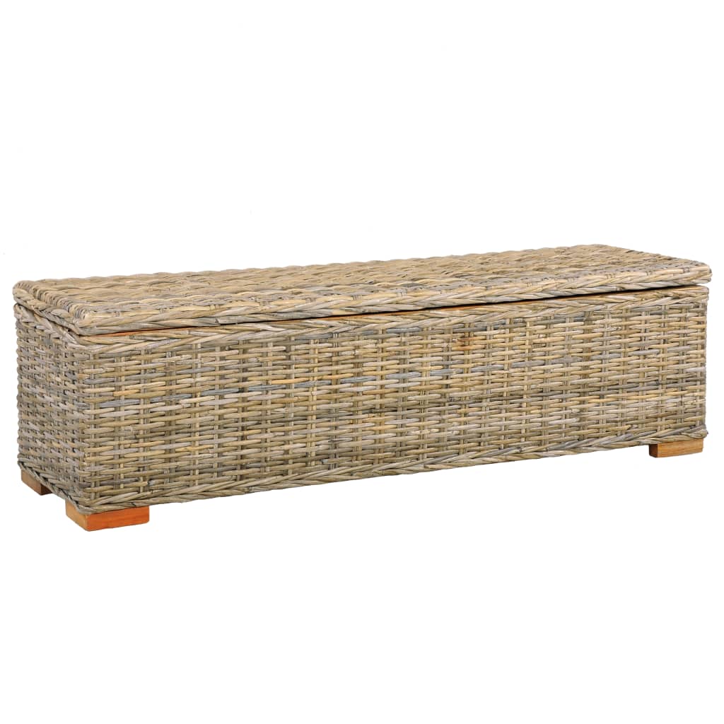 vidaXL Solid Mango Wood Storage Box Kubu Rattan Trunk Bed End Multi Colors-8