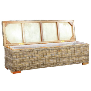 vidaXL Solid Mango Wood Storage Box Kubu Rattan Trunk Bed End Multi Colors-10