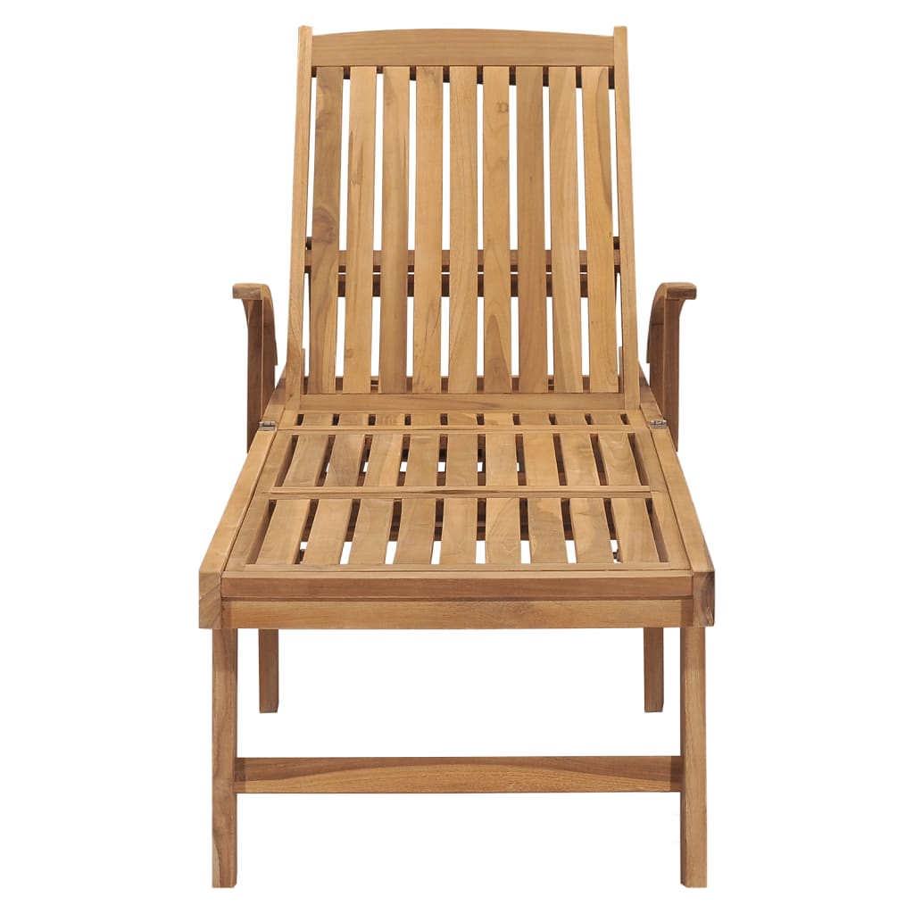 vidaXL Sun Lounger with Table Solid Teak Wood-20