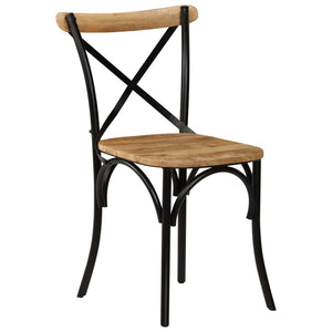vidaXL Cross Chairs 6 pcs Black Solid Mango Wood-1
