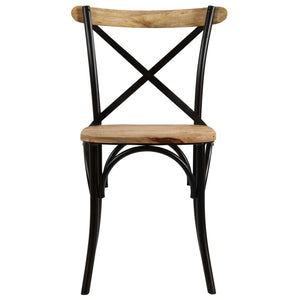 vidaXL Cross Chairs 6 pcs Black Solid Mango Wood-5