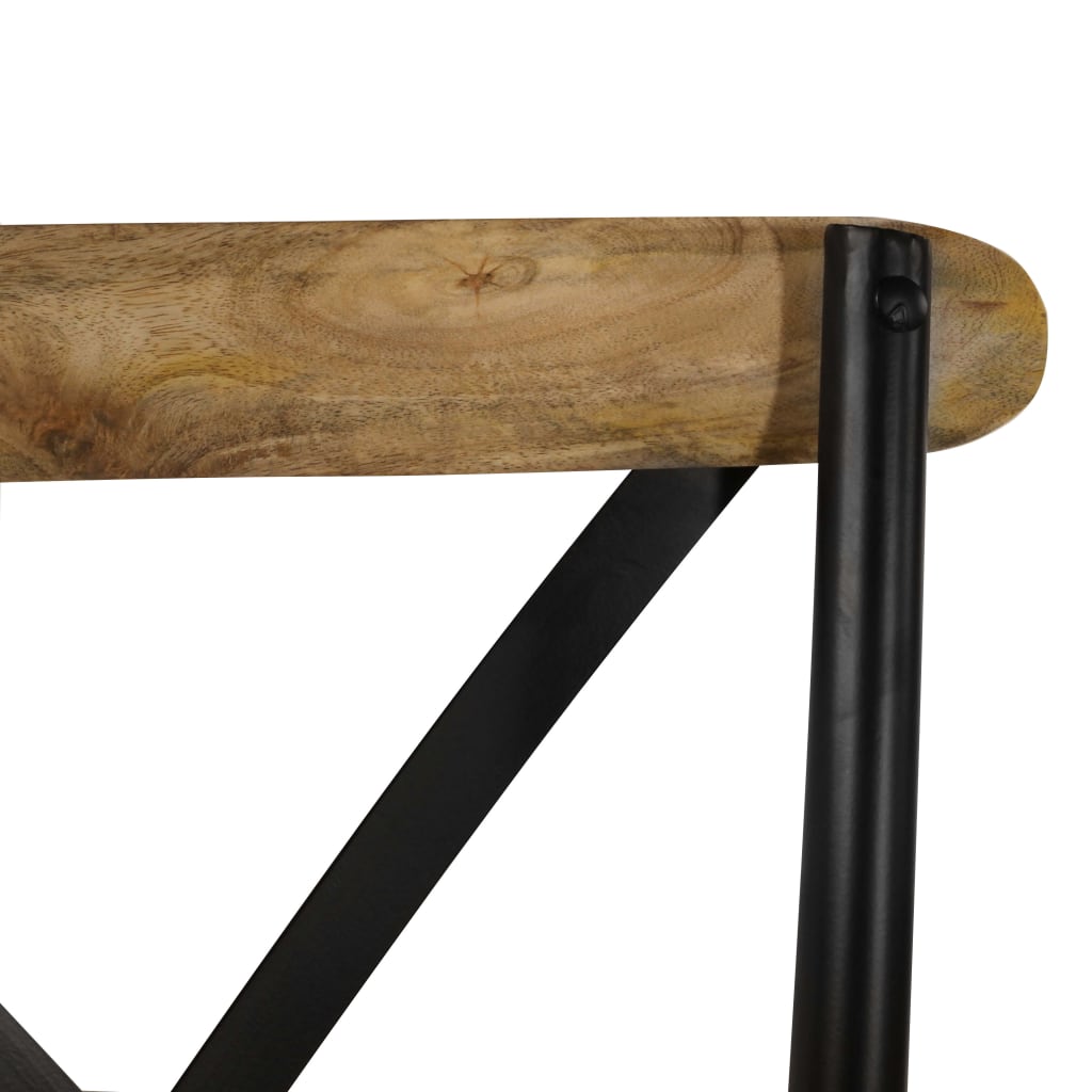 vidaXL Cross Chairs 6 pcs Black Solid Mango Wood-7