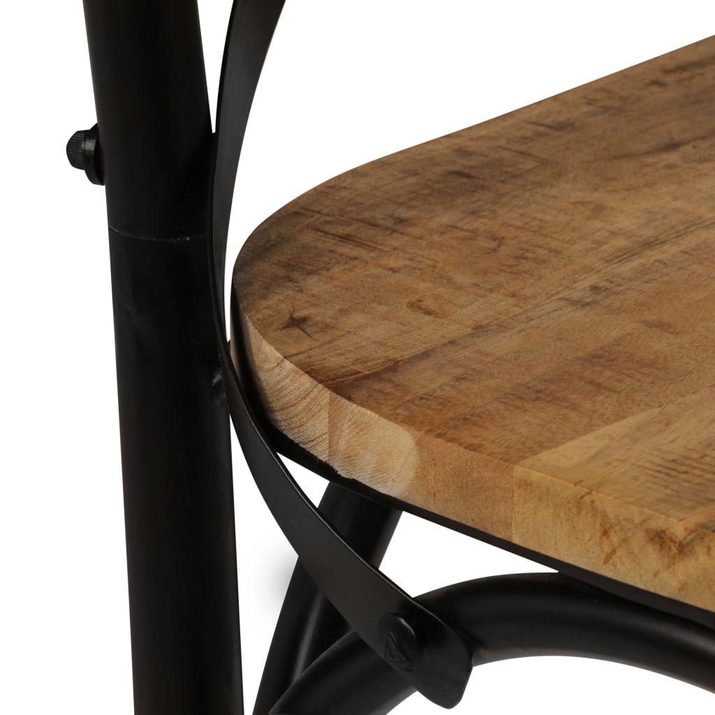 vidaXL Cross Chairs 6 pcs Black Solid Mango Wood-9