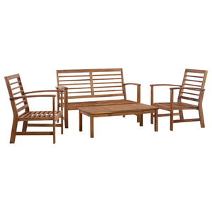 vidaXL Patio Furniture Set 4 Piece Bench Chair with Table Solid Acacia Wood-9