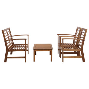 vidaXL Patio Furniture Set 4 Piece Bench Chair with Table Solid Acacia Wood-12