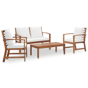 vidaXL Patio Furniture Set 4 Piece Bench Chair with Table Solid Acacia Wood-1