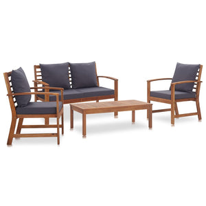 vidaXL Patio Furniture Set 4 Piece Bench Chair with Table Solid Acacia Wood-25