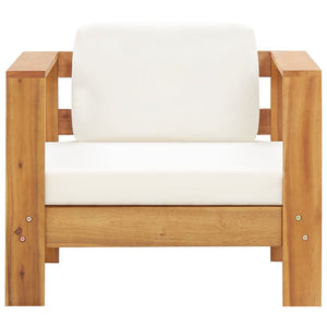 vidaXL Patio Chair with Cushion Cream Solid Acacia Wood-1