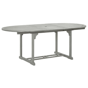 vidaXL Patio Table Gray 78.7" x 39.4" x 29.5" Solid Acacia Wood-1