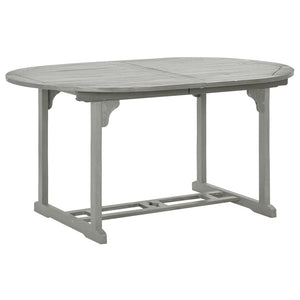 vidaXL Patio Table Gray 78.7" x 39.4" x 29.5" Solid Acacia Wood-2