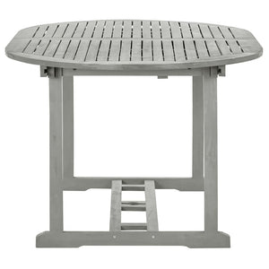 vidaXL Patio Table Gray 78.7" x 39.4" x 29.5" Solid Acacia Wood-3