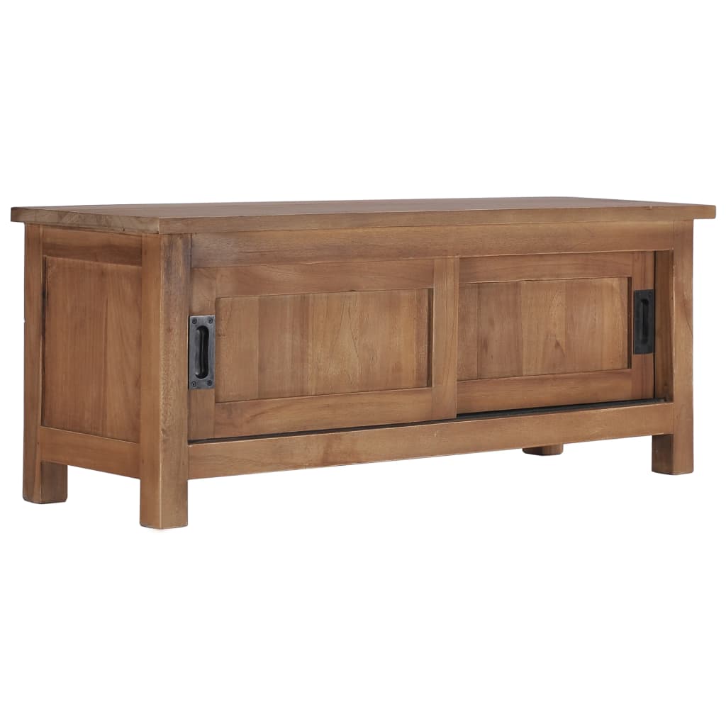 vidaXL TV Stand 35.4"x11.8"x13.8" Solid Wood Teak-0