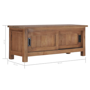 vidaXL TV Stand 35.4"x11.8"x13.8" Solid Wood Teak-6