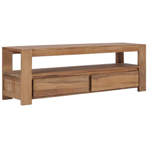 vidaXL TV Stand 47.2"x11.8"x15.7" Solid Wood Teak-0