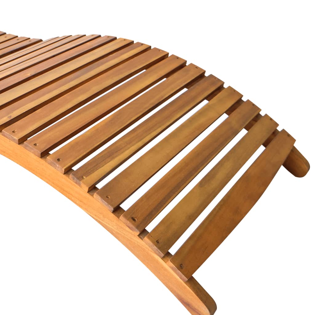 vidaXL Patio Lounge Chair Outdoor Sunbed Folding Sunlounger Solid Acacia Wood-19