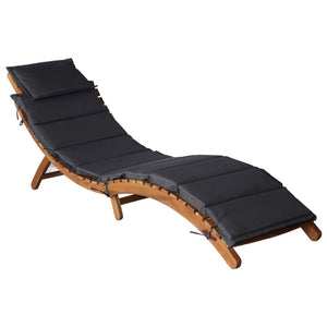 vidaXL Patio Lounge Chair Outdoor Sunbed Folding Sunlounger Solid Acacia Wood-9