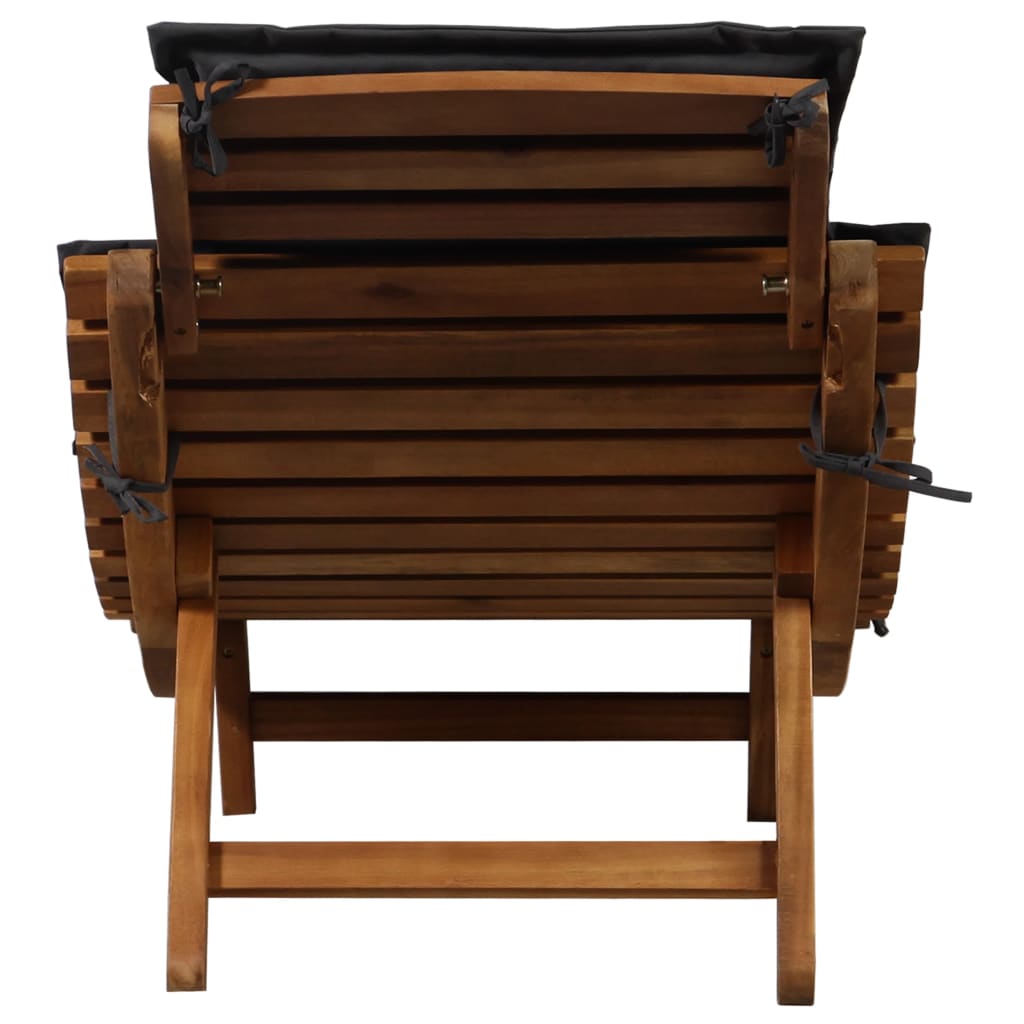 vidaXL Patio Lounge Chair Outdoor Sunbed Folding Sunlounger Solid Acacia Wood-2