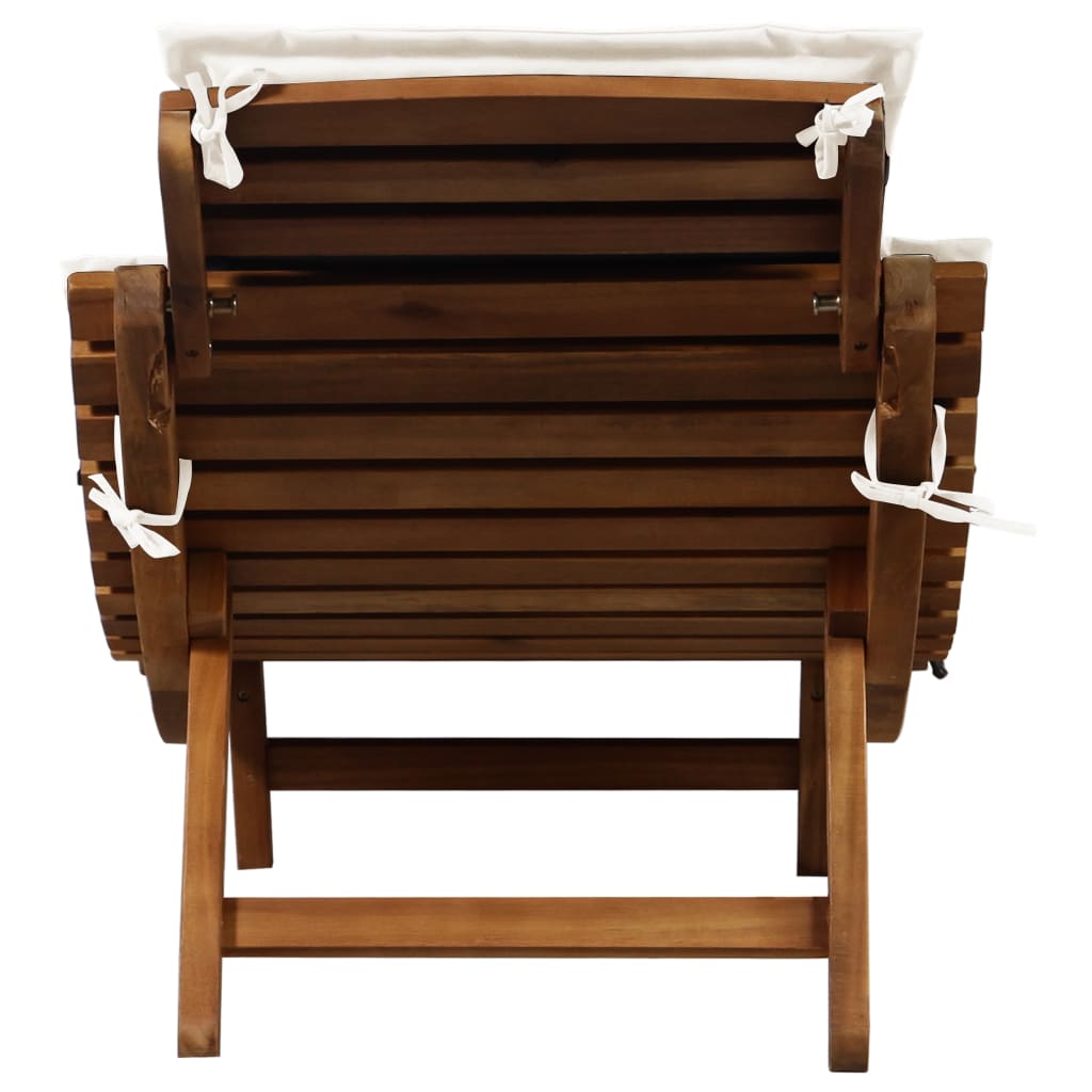 vidaXL Patio Lounge Chair Outdoor Sunbed Folding Sunlounger Solid Acacia Wood-16