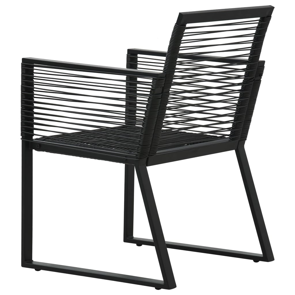 vidaXL 2/4x Garden Chair Black PVC Rattan Outdoor Patio Seating Lounge Chairs-9