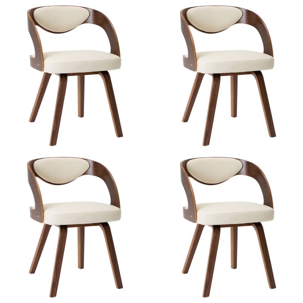 vidaXL Dining Chairs for Kitchen Restaurant 6 Pcs Bent Wood and Faux Leather-42