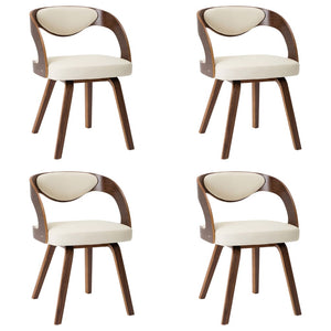 vidaXL Dining Chairs for Kitchen Restaurant 6 Pcs Bent Wood and Faux Leather-42