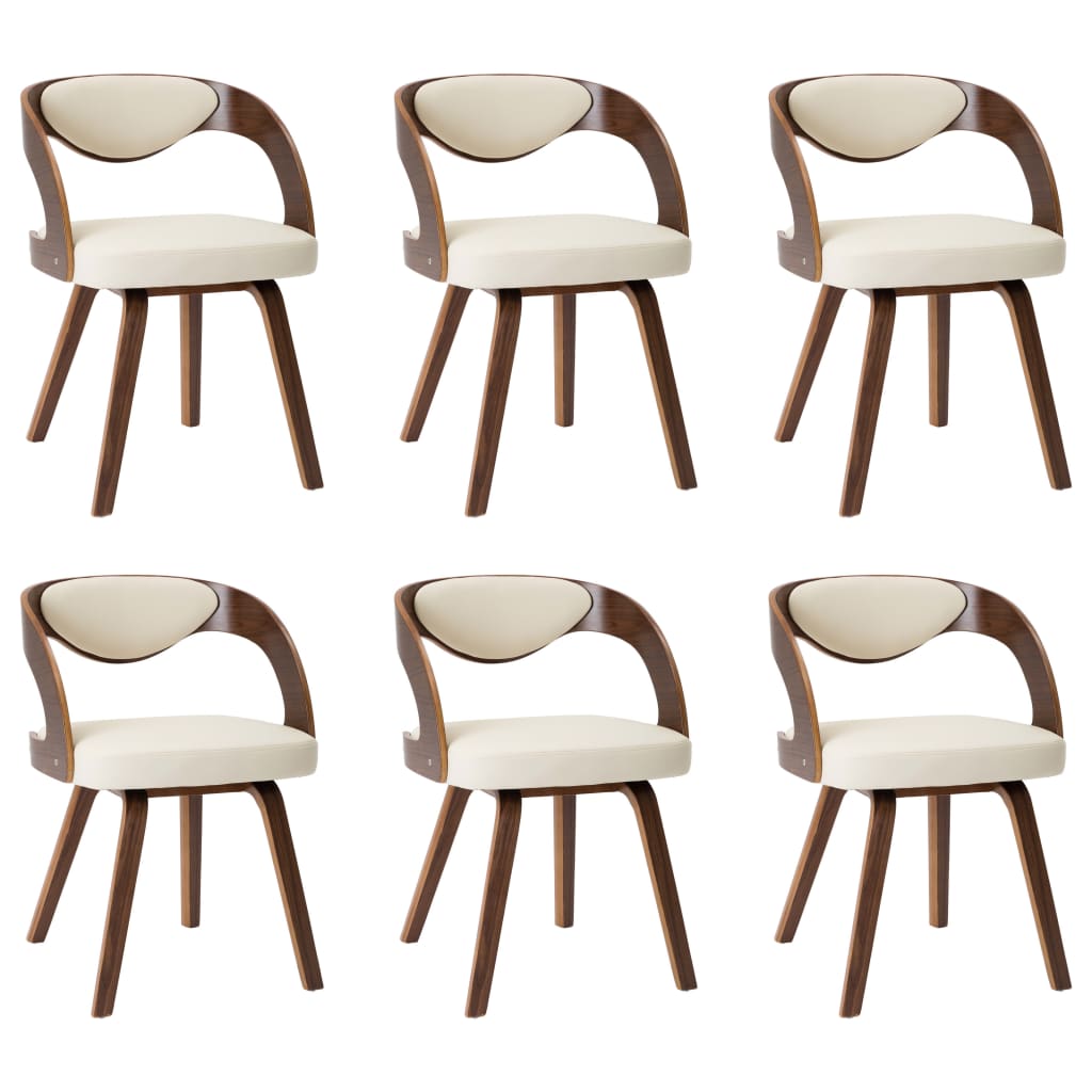 vidaXL Dining Chairs for Kitchen Restaurant 6 Pcs Bent Wood and Faux Leather-37