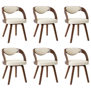 vidaXL Dining Chairs for Kitchen Restaurant 6 Pcs Bent Wood and Faux Leather-37