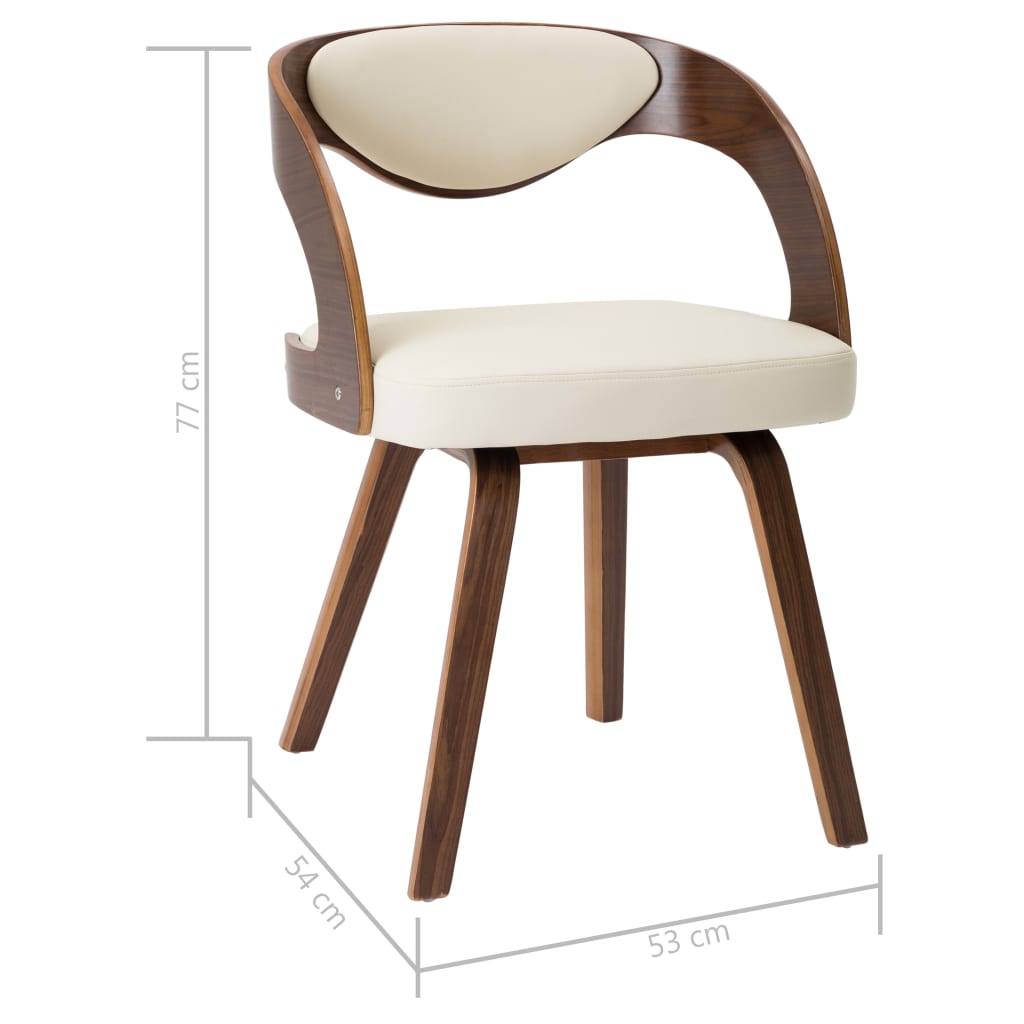 vidaXL Dining Chairs for Kitchen Restaurant 6 Pcs Bent Wood and Faux Leather-21