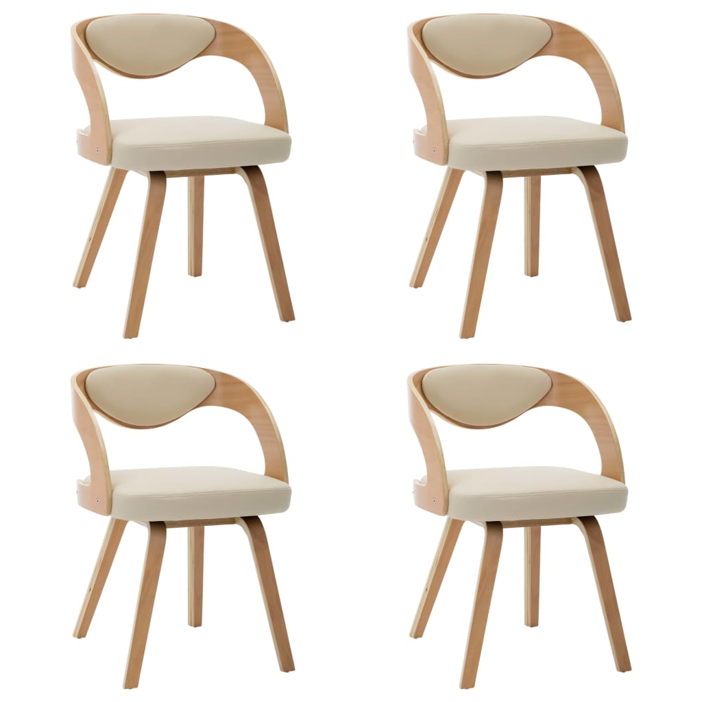 vidaXL Dining Chairs for Kitchen Restaurant 6 Pcs Bent Wood and Faux Leather-13