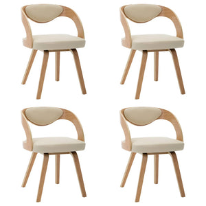 vidaXL Dining Chairs for Kitchen Restaurant 6 Pcs Bent Wood and Faux Leather-13