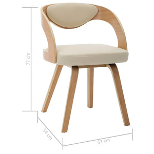 vidaXL Dining Chairs for Kitchen Restaurant 6 Pcs Bent Wood and Faux Leather-27