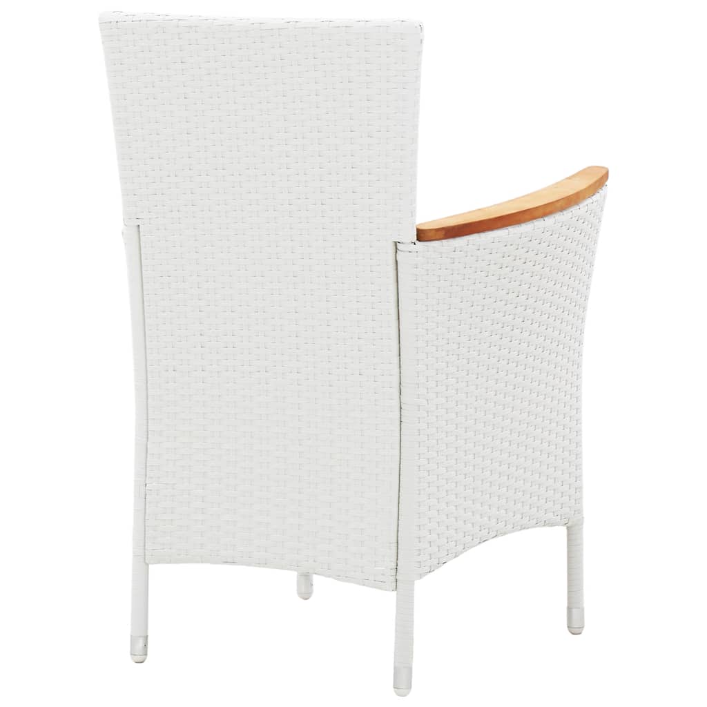 vidaXL Patio Dining Set Outdoor Dining Table and Chairs Poly Rattan White-8