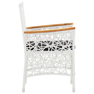 vidaXL Patio Dining Set Outdoor Dining Table and Chairs Poly Rattan White-19