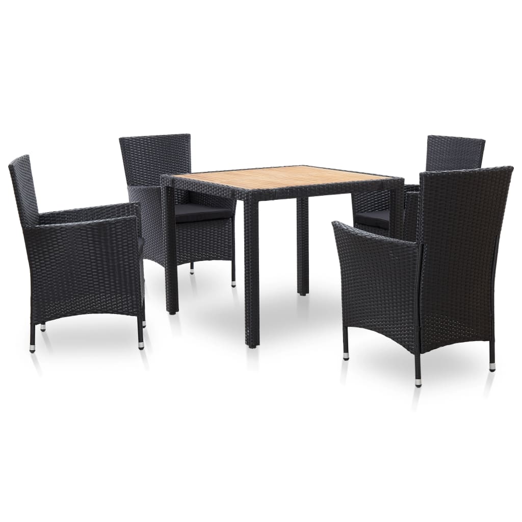 vidaXL Patio Dining Set Dining Table and Chairs Furniture Set Poly Rattan-0