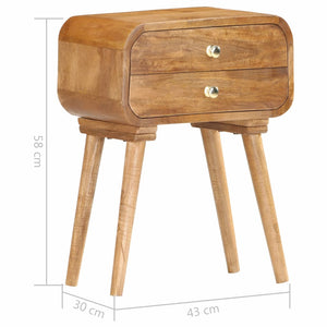 vidaXL Bedside Cabinet 16.9"x11.8"x22.8" Solid Mango Wood-5