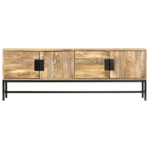 vidaXL TV Stand 55.1"x11.8"x19.7" Solid Wood Mango-2