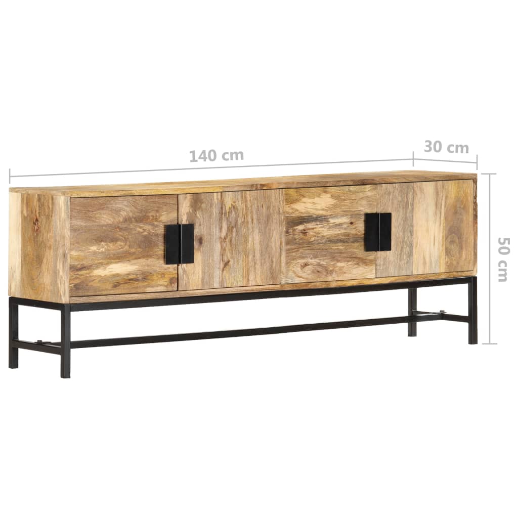 vidaXL TV Stand 55.1"x11.8"x19.7" Solid Wood Mango-1