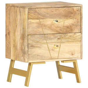 vidaXL Nightstand Storage Bedside Table for Home Bedroom Solid Wood Mango-6