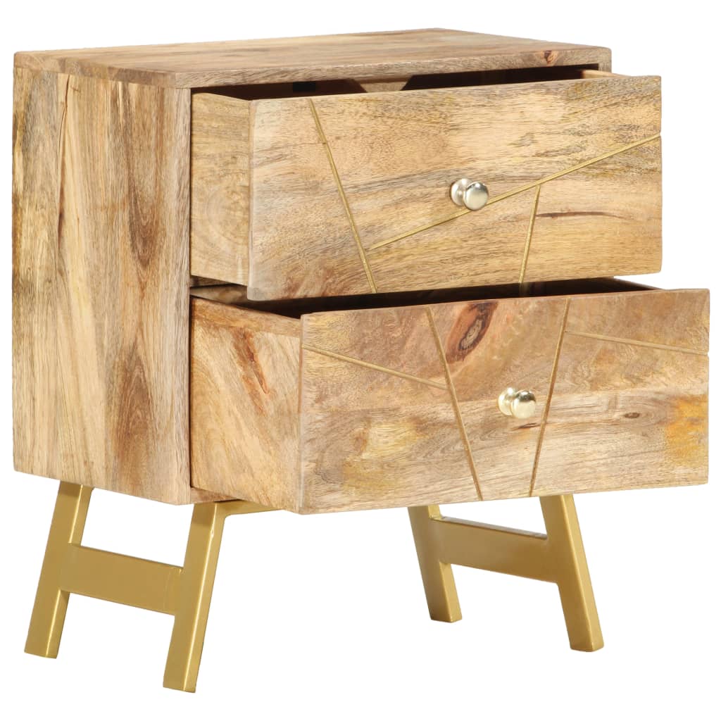 vidaXL Nightstand Storage Bedside Table for Home Bedroom Solid Wood Mango-10