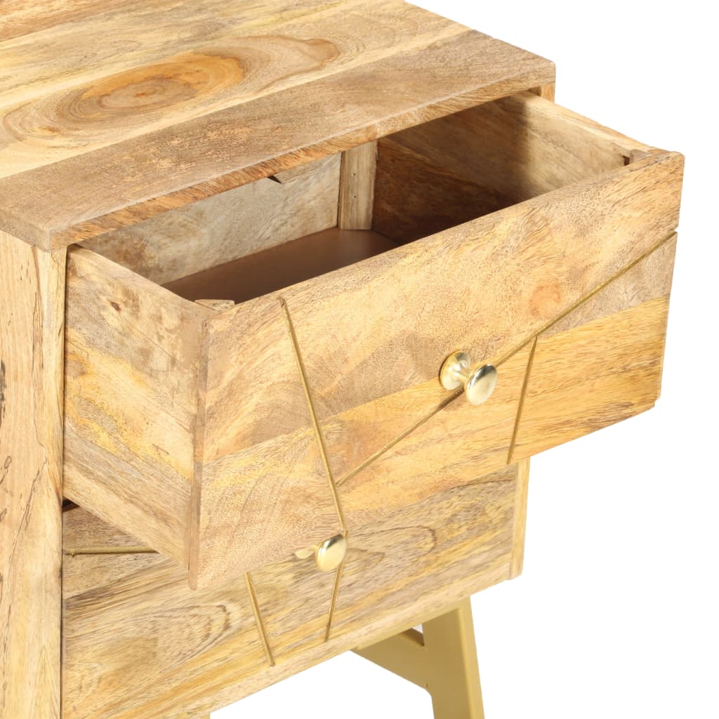 vidaXL Nightstand Storage Bedside Table for Home Bedroom Solid Wood Mango-16